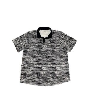 Under Armour Iso Chill Polo Shirt Men's XXL Golf Performance Stretch Black White